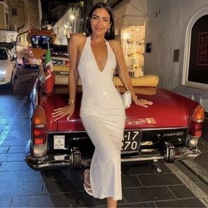 Zara mirrored halter dress